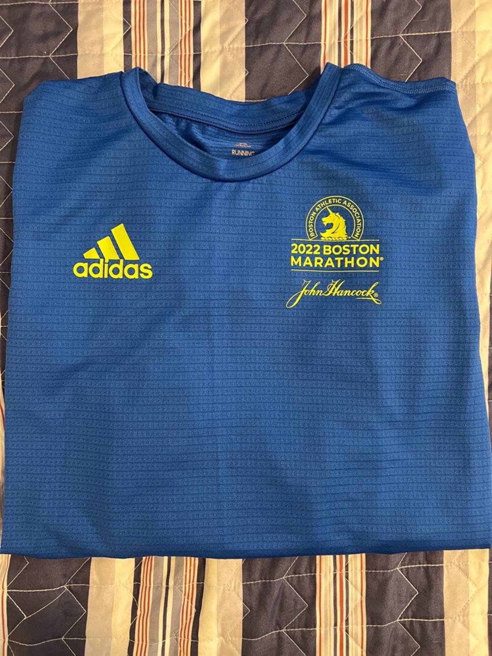 adidas men's 2022 Boston Marathon runners shirt